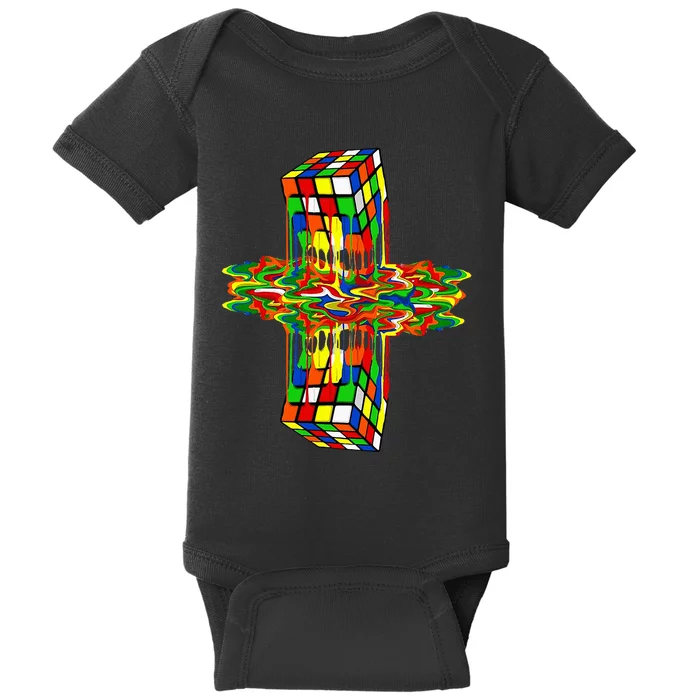 Melting Down Rubik Rubix Rubics Player Cube Baby Bodysuit