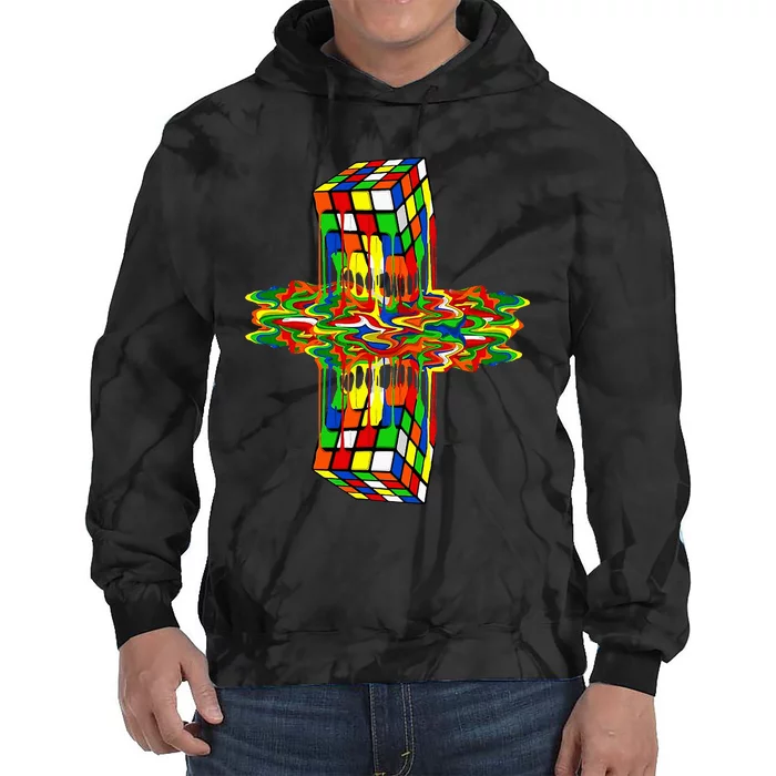 Melting Down Rubik Rubix Rubics Player Cube Tie Dye Hoodie