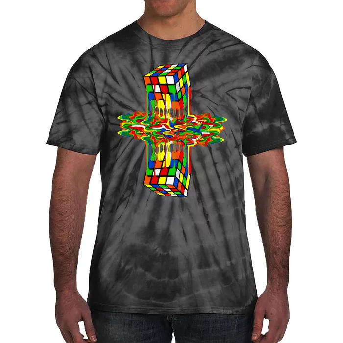 Melting Down Rubik Rubix Rubics Player Cube Tie-Dye T-Shirt