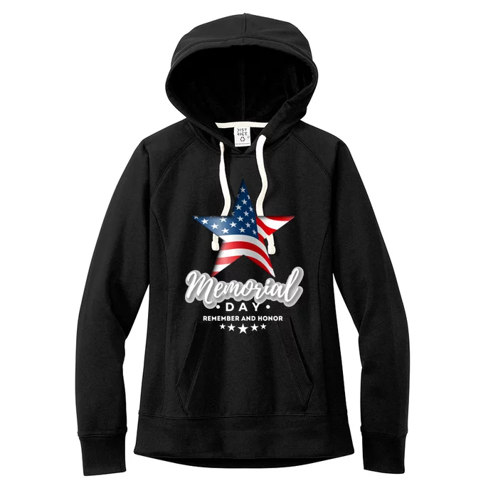 Memorial Day Remember And Honor Gift Women's Fleece Hoodie