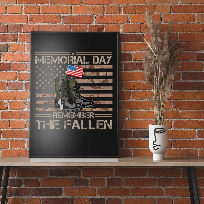 Memorial Day Remember The Fallen Veteran Military Camouflage Poster