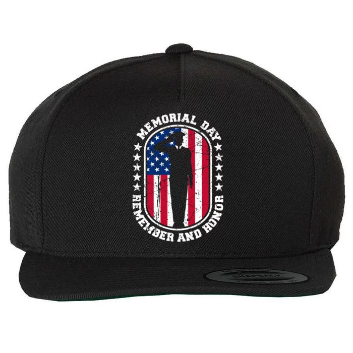 Memorial Day Remember Honor Veterans Sacrifice For Freedom Cute Gift Wool Snapback Cap