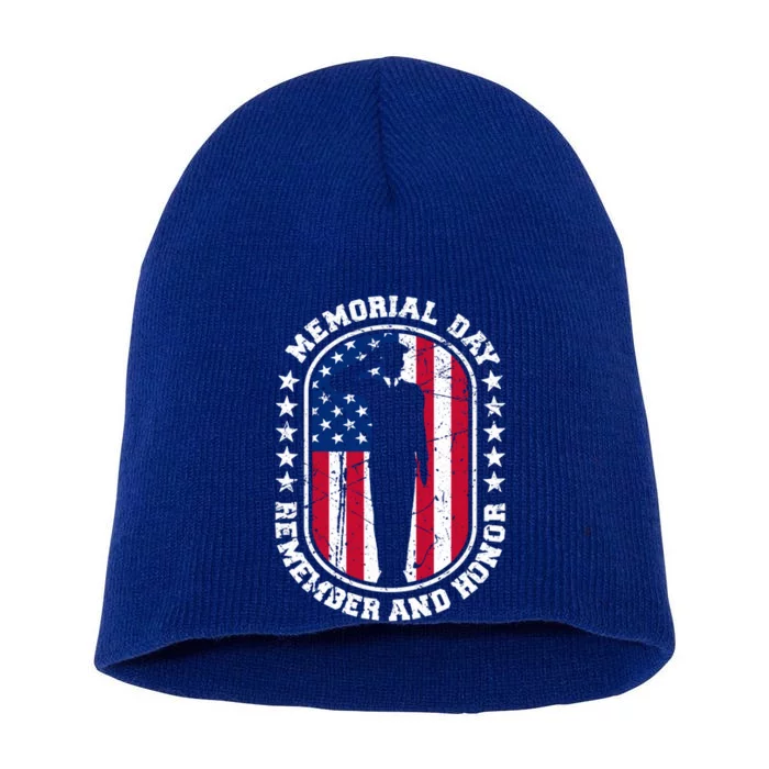 Memorial Day Remember Honor Veterans Sacrifice For Freedom Cute Gift Short Acrylic Beanie