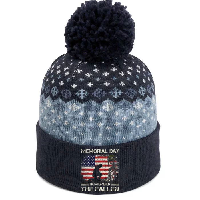 Memorial Day Remember The Fallen Veteran Military Vintage The Baniff Cuffed Pom Beanie