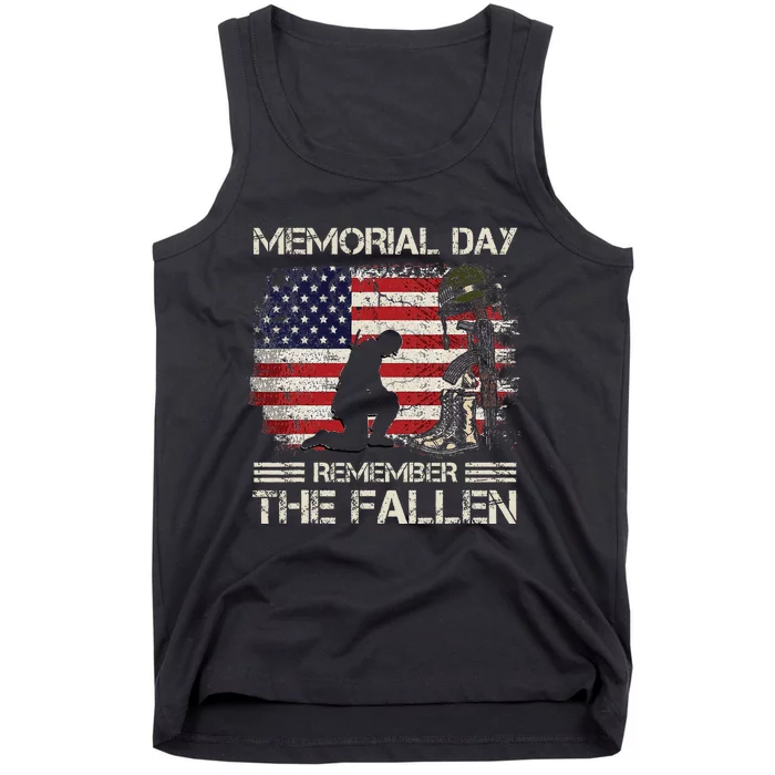 Memorial Day Remember The Fallen Veteran Military Vintage Tank Top