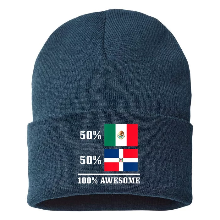 Mexico Dominican Republic Mexican Flag Pride Funny Sustainable Knit Beanie