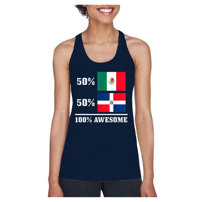 Mexico Dominican Republic Mexican Flag Pride Funny Women's Racerback Tank