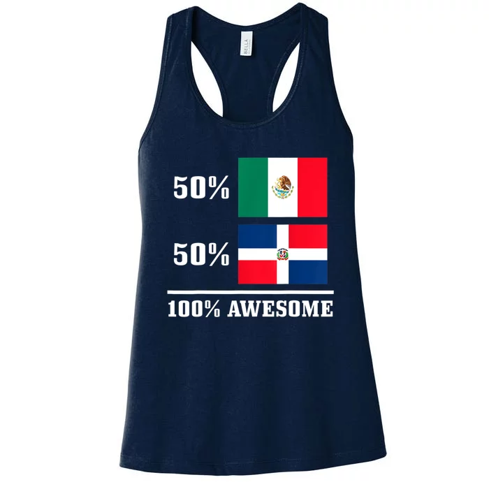 Mexico Dominican Republic Mexican Flag Pride Funny Women's Racerback Tank