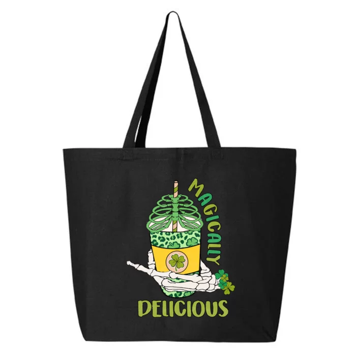 Magically Delicious Retro Shamrock Coffee Latte Patricks Day 25L Jumbo Tote