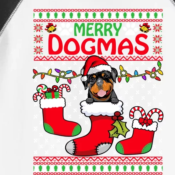 Merry Dogmas Rottweiler Dog Funny Ugly Christmas Xmas Funny Gift Toddler Fine Jersey T-Shirt