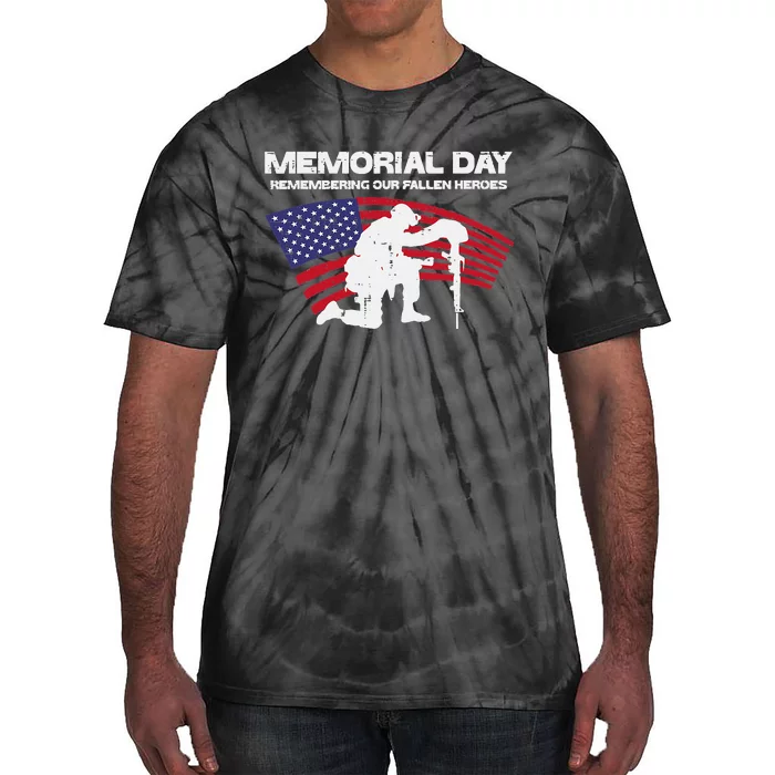 Memorial Day Remembering Our Fallen Heroes US Flag Patriotic Tie-Dye T-Shirt