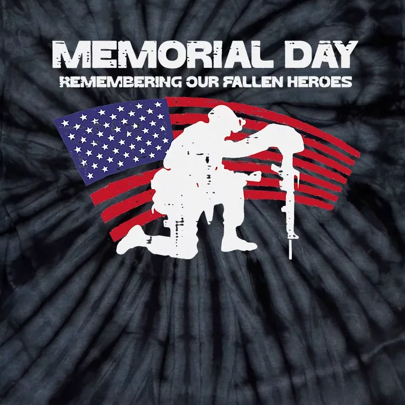 Memorial Day Remembering Our Fallen Heroes US Flag Patriotic Tie-Dye T-Shirt