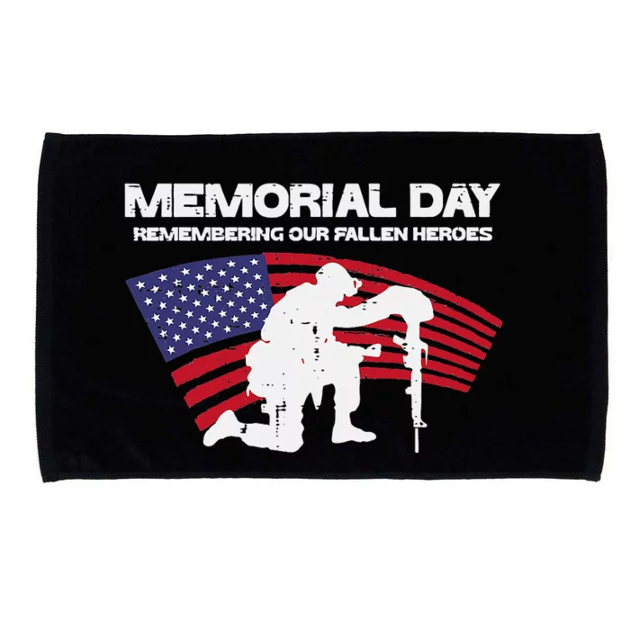 Memorial Day Remembering Our Fallen Heroes US Flag Patriotic Microfiber Hand Towel