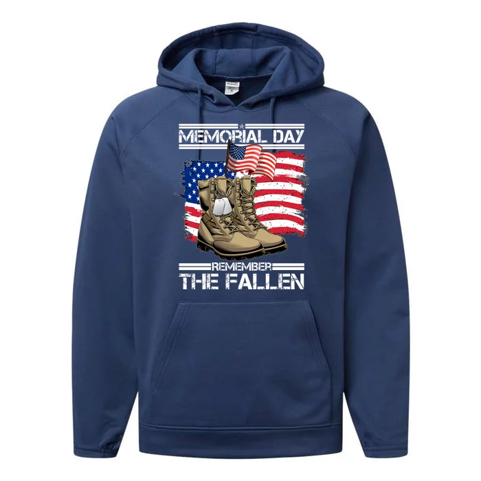 Memorial Day Remember The Fallen Performance Fleece Hoodie