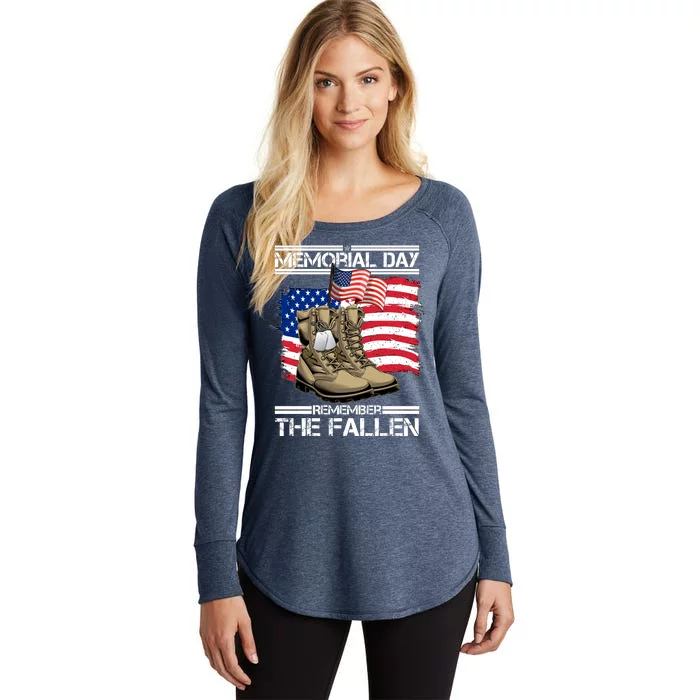 Memorial Day Remember The Fallen Women's Perfect Tri Tunic Long Sleeve Shirt