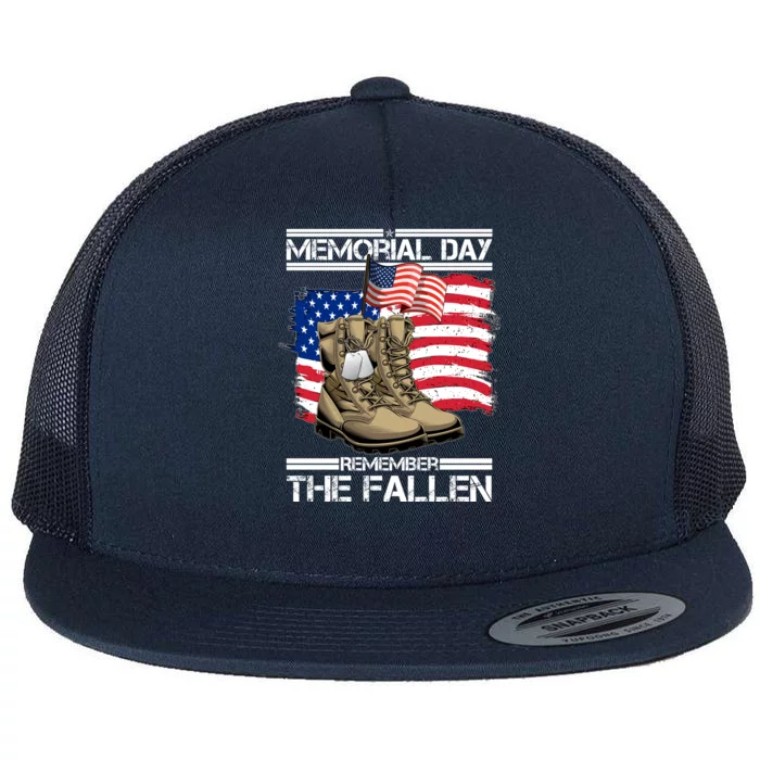 Memorial Day Remember The Fallen Flat Bill Trucker Hat