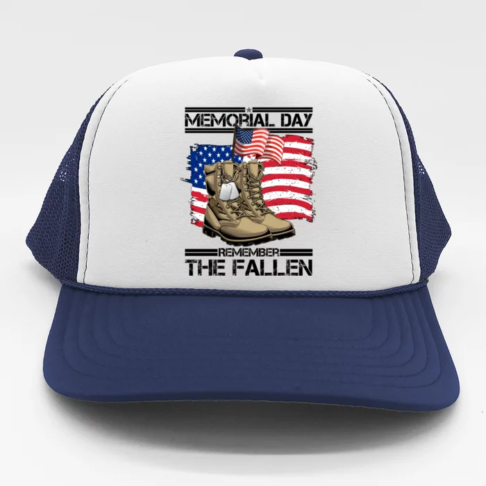 Memorial Day Remember The Fallen Trucker Hat