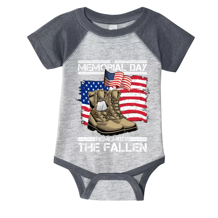 Memorial Day Remember The Fallen Infant Baby Jersey Bodysuit