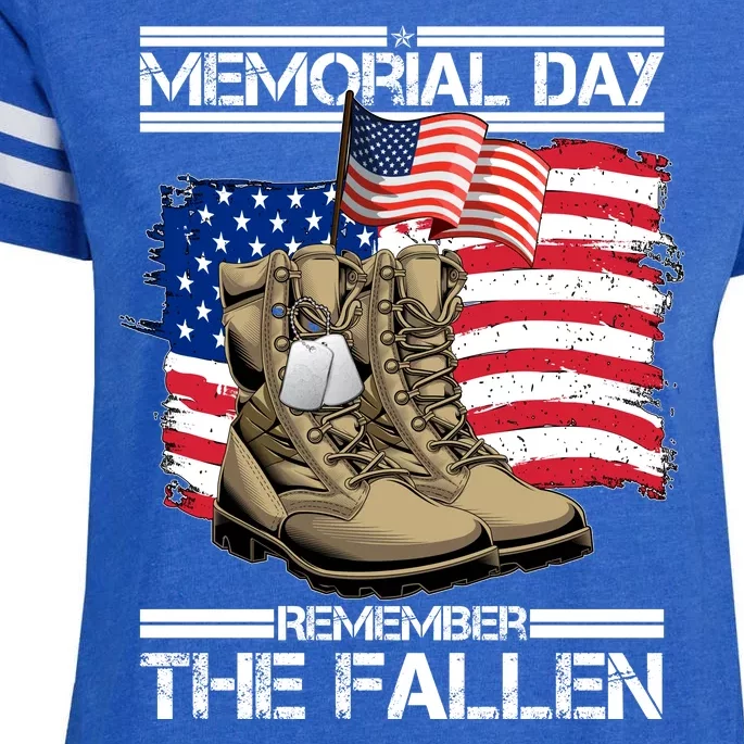 Memorial Day Remember The Fallen Enza Ladies Jersey Football T-Shirt