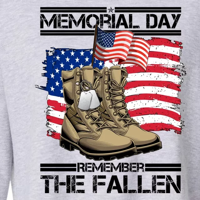 Memorial Day Remember The Fallen Cropped Pullover Crew