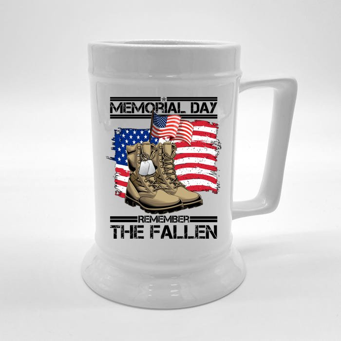 Memorial Day Remember The Fallen Front & Back Beer Stein