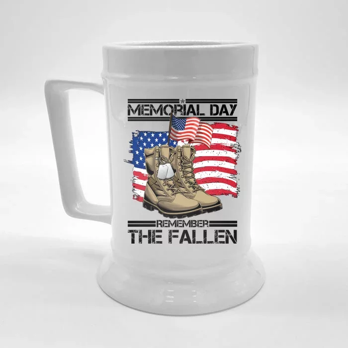 Memorial Day Remember The Fallen Front & Back Beer Stein