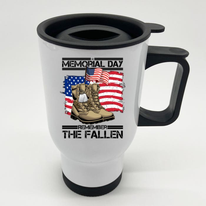 Memorial Day Remember The Fallen Front & Back Stainless Steel Travel Mug