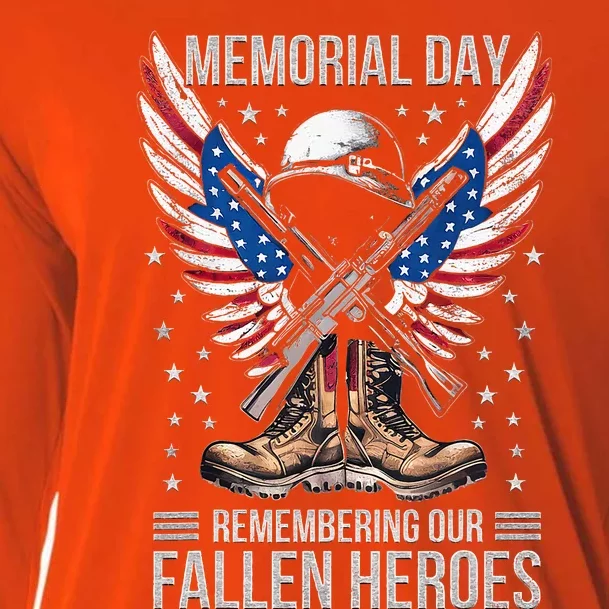 Memorial Day Remember The Fallen Veteran Military Cooling Performance Long Sleeve Crew