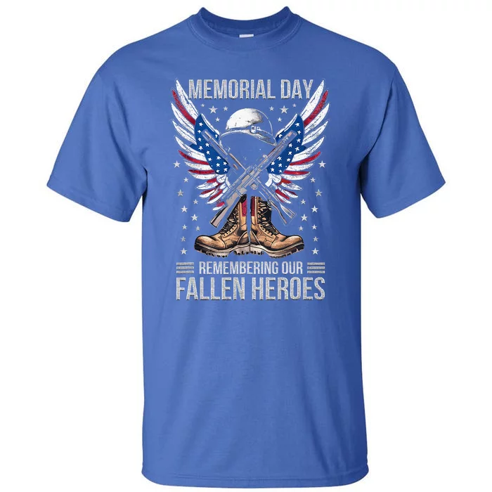 Memorial Day Remember The Fallen Veteran Military Tall T-Shirt