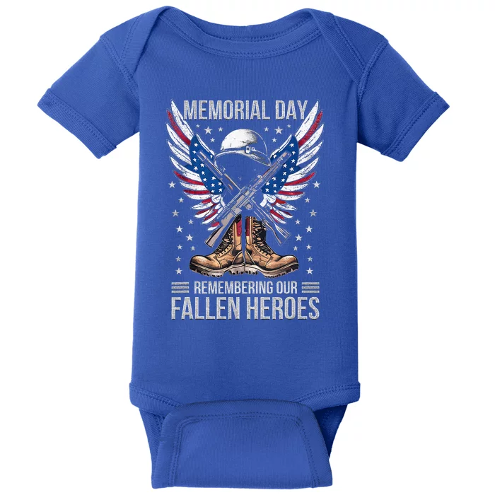 Memorial Day Remember The Fallen Veteran Military Baby Bodysuit