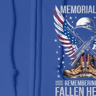 Memorial Day Remember The Fallen Veteran Military Full Zip Hoodie