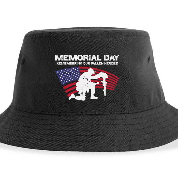 Memorial Day Remembering Our Fallen Heroes Us Flag Sustainable Bucket Hat