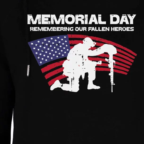 Memorial Day Remembering Our Fallen Heroes Us Flag Womens Funnel Neck Pullover Hood