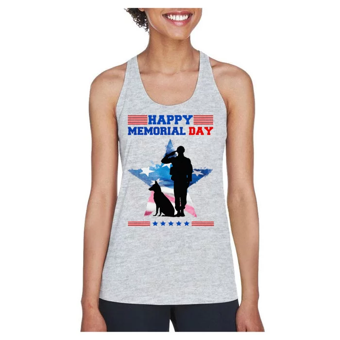 Memorial Day Remember The Fallen Happy Memorial Day Women's Racerback Tank