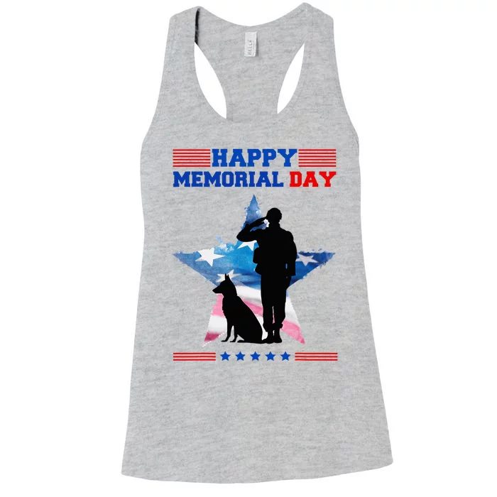 Memorial Day Remember The Fallen Happy Memorial Day Women's Racerback Tank