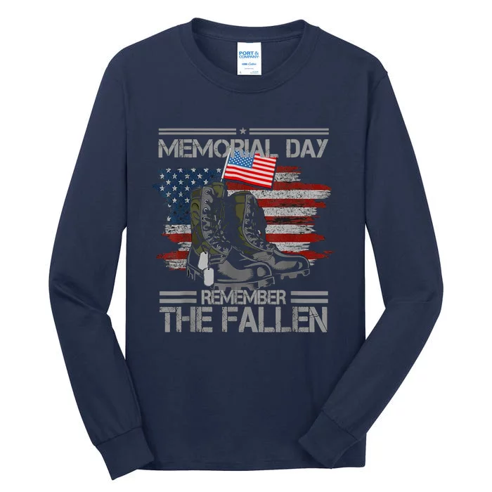 Memorial Day Remember The Fallen Veteran Military Vintage Tall Long Sleeve T-Shirt