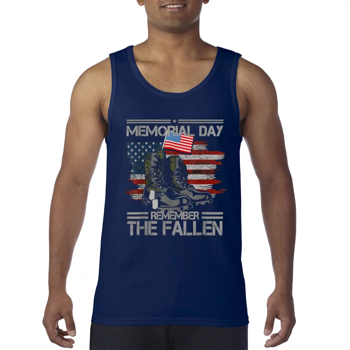 Memorial Day Remember The Fallen Veteran Military Vintage Tank Top