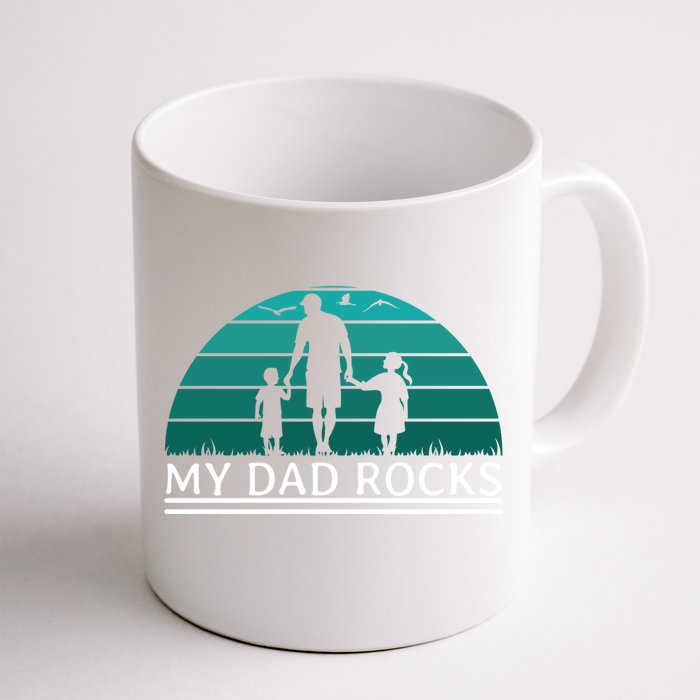 My Dad Rocks Rock And Roll Funny Gift For Fathers Day Gift Front & Back Coffee Mug