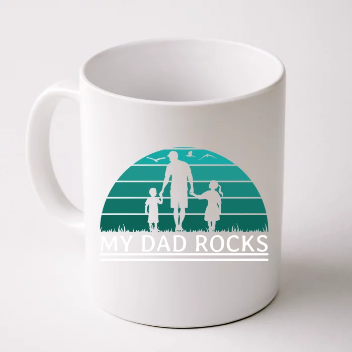 My Dad Rocks Rock And Roll Funny Gift For Fathers Day Gift Front & Back Coffee Mug