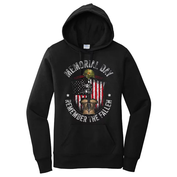 Memorial Day Remember The Fallen Veterans Day Veteran Women's Pullover Hoodie