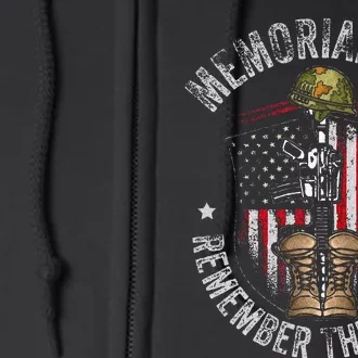 Memorial Day Remember The Fallen Veterans Day Veteran Full Zip Hoodie