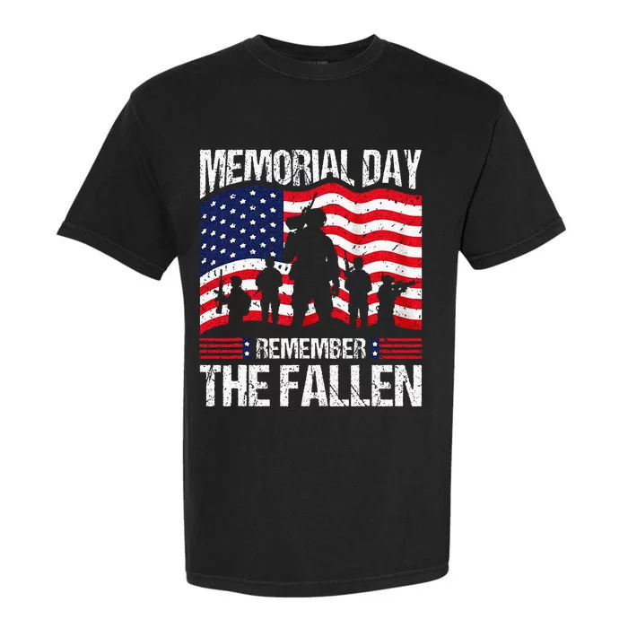 Memorial Day Remember The Proud Veteran Military Vintage Garment-Dyed Heavyweight T-Shirt