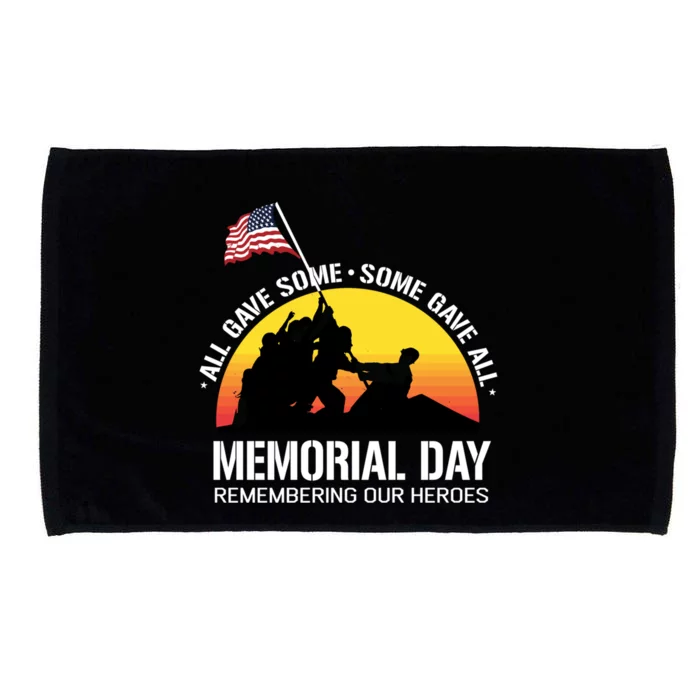 Memorial Day Remembering The Heroes For Veteran Soldier Gift Microfiber Hand Towel