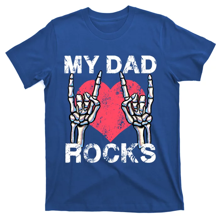 My Dad Rocks Lets Rock Rock And Roll Vintage Retro Daddy Concert Funny Gift T-Shirt