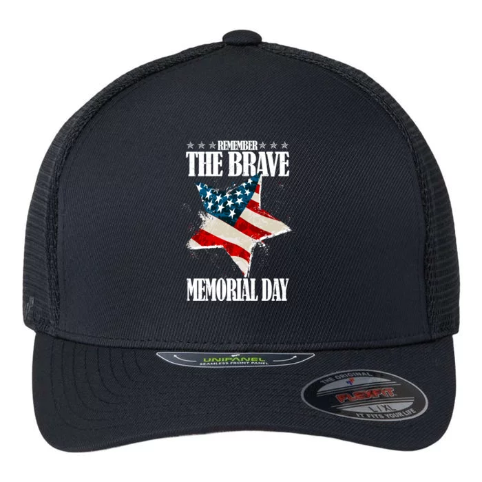 Memorial Day Remember The Brave Flexfit Unipanel Trucker Cap