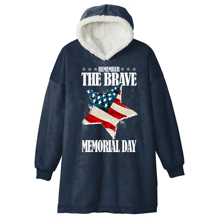 Memorial Day Remember The Brave Hooded Wearable Blanket