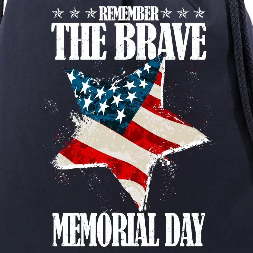 Memorial Day Remember The Brave Drawstring Bag