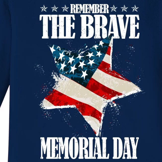 Memorial Day Remember The Brave Baby Long Sleeve Bodysuit