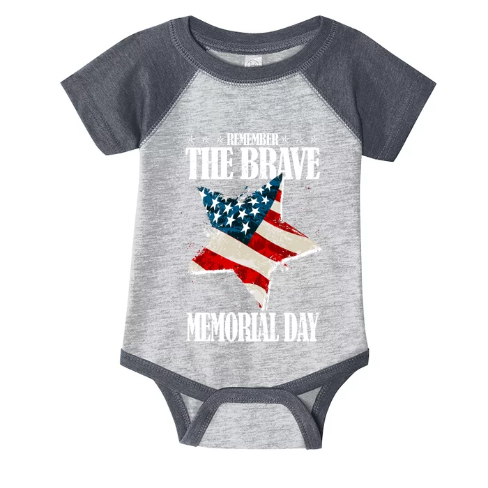 Memorial Day Remember The Brave Infant Baby Jersey Bodysuit