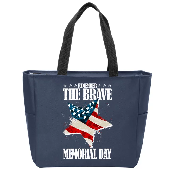 Memorial Day Remember The Brave Zip Tote Bag